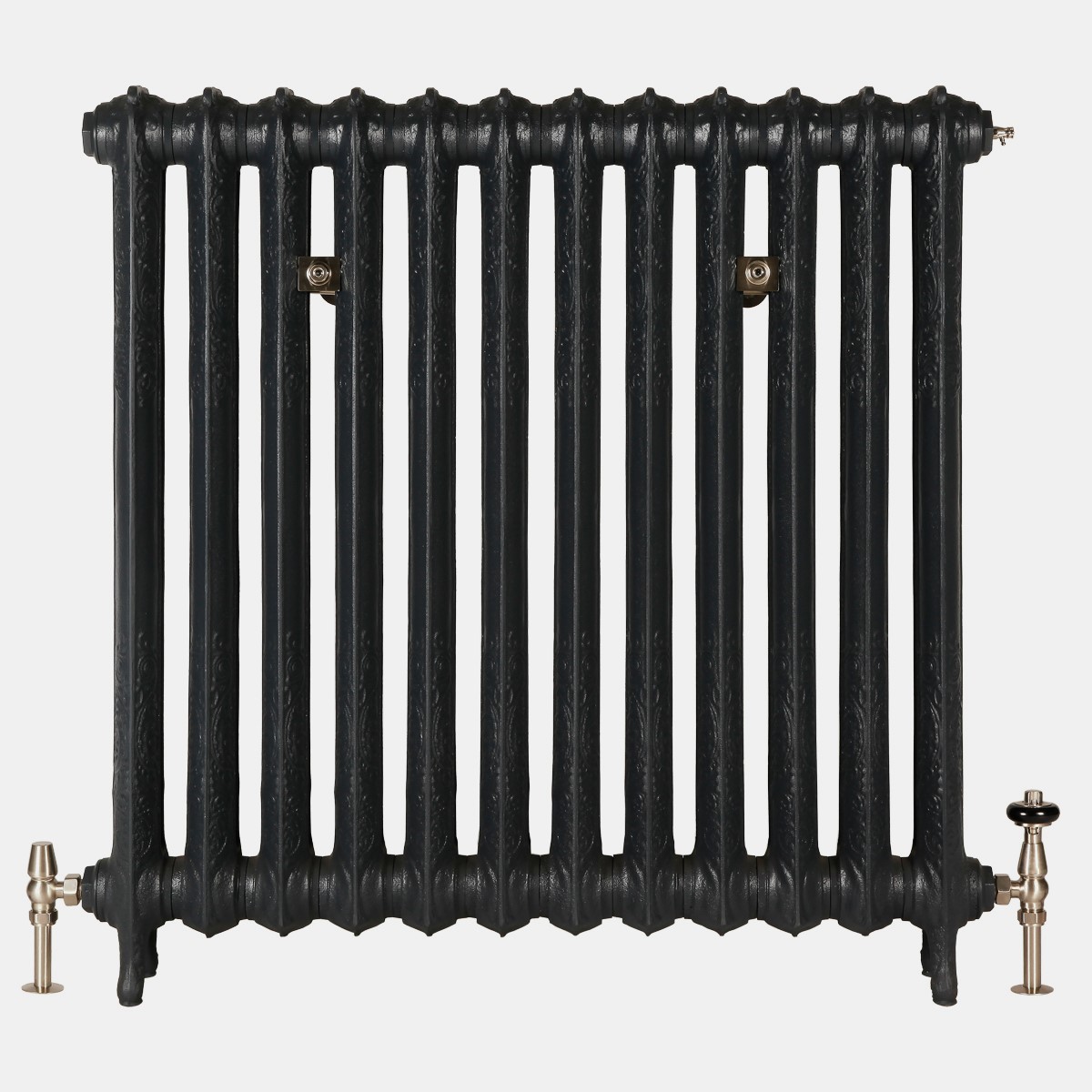 Cast iron Rococo I 950mm slimline radiator in midnight ink finish